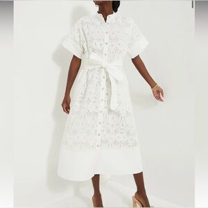 NWT Tuckernuck White Eyelet Lace Prescott Midi Dress